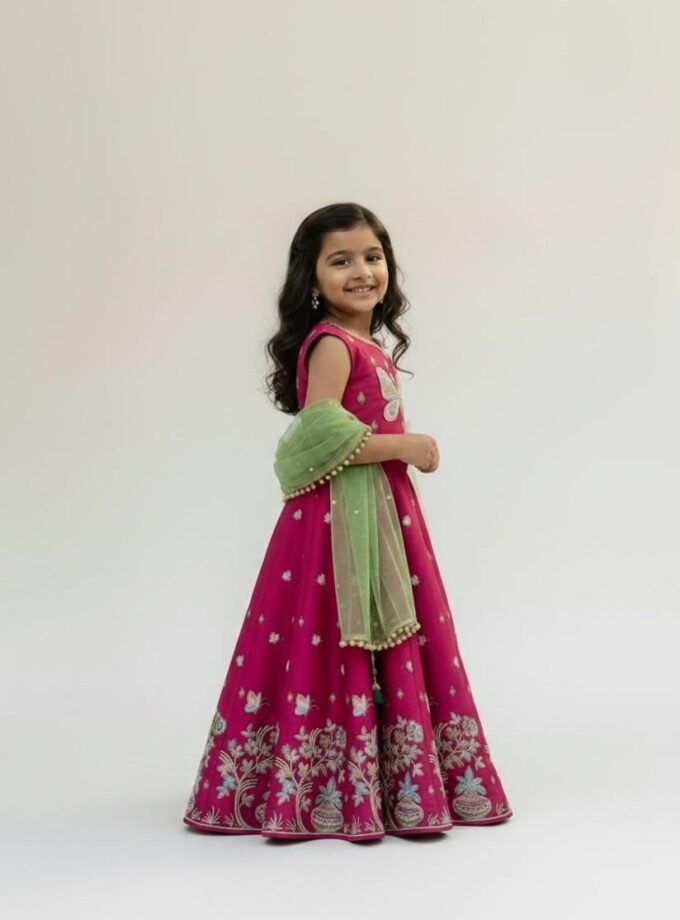 Fuchsia Butterfly Embroidered Lehenga